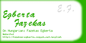 egberta fazekas business card
